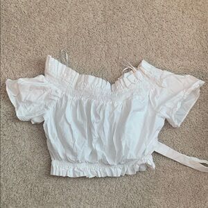 Zara White Off-Shoulder Women's Top